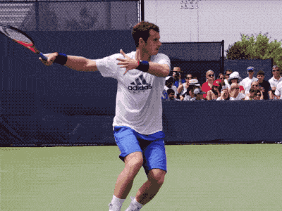 andy murray bent arm tennis forehand slow motion