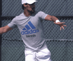 fabio fognini bent arm forehand contact point