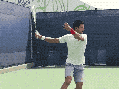 novak djokovic bent arm tennis forehand slow motion